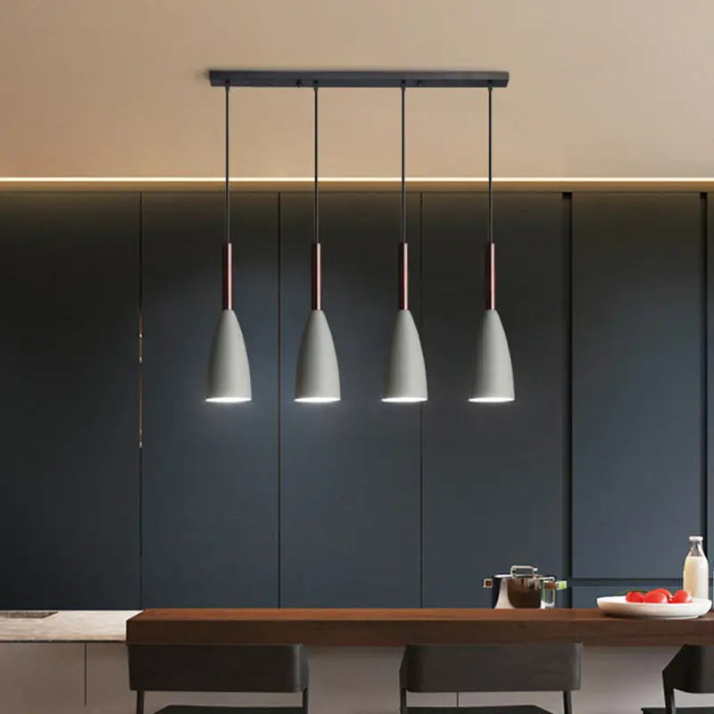 Vintage Metal LED Pendant Light for Kitchen Dining Living - Grey / 4 Heads Lighting