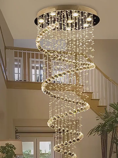 Spiral-Kristall-LED-Deckenleuchter Modernes Licht